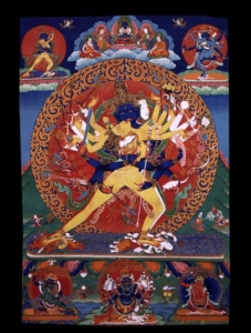 the father-mother aspect of four faced, 21 armed kalachakra