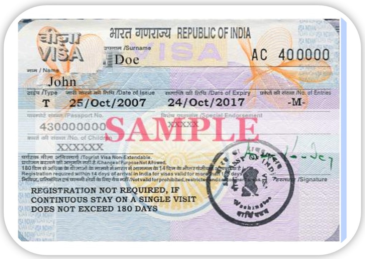 A Sample Indian Visa