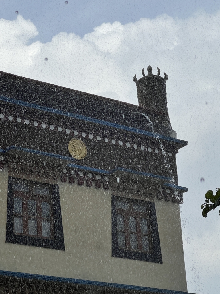 the monsoon at Sera Je Monastery, India